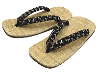 雪駄・セッタ　パナマ表・トンボ柄印伝風鼻緒　ライト底